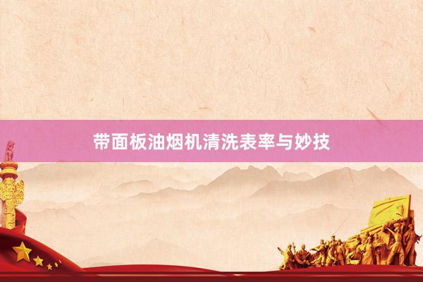 带面板油烟机清洗表率与妙技